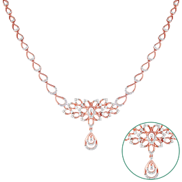 Contemporary Pear Diamond Necklace-EF IF VVS-18kt Rose Gold