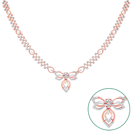 Eclectic Cross Pattern Diamond Necklace-EF IF VVS-18kt Rose Gold