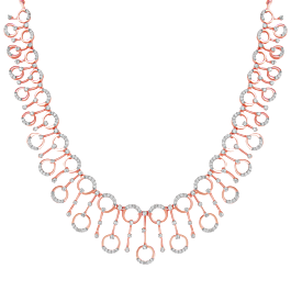 Pristine Geometric Shape Diamond Necklace-EF IF VVS-18kt Rose Gold
