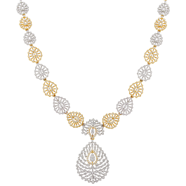 Gleaming Dew Drop Diamond Necklace-EF IF VVS-18kt Rose Gold