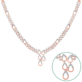 Classic Intricate Diamond Necklace-EF IF VVS-18kt Rose Gold