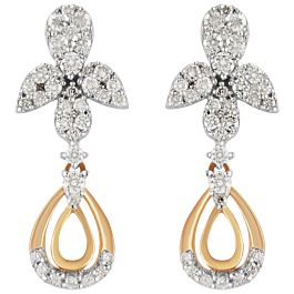 Graceful Dew Drops Diamond Earrings-EF IF VVS-18kt Rose Gold