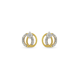 Wondrous Interlocked Diamond Earrings-EF IF VVS-18kt Rose Gold