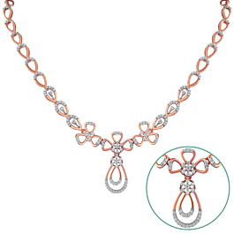 Shinning Floral Diamond Necklace-EF IF VVS-18kt Rose Gold