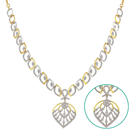 Sublime Marquise Shape Diamond Necklace-EF IF VVS-18kt Rose Gold