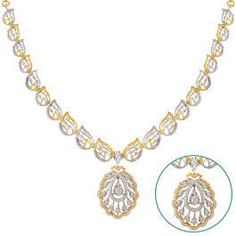 Unique Paisley Diamond Necklace-EF IF VVS-18kt Rose Gold