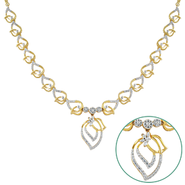 Fascinate Interlocked Paisley Diamond Necklace-EF IF VVS-18kt Rose Gold