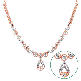 Sleek Shining Diamond Necklace-EF IF VVS-18kt Rose Gold