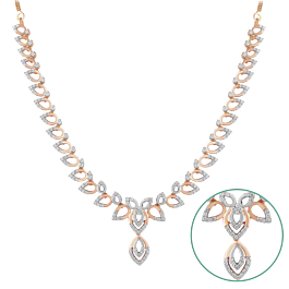 Fashionable Paisley Diamond Necklace-EF IF VVS-18kt Rose Gold