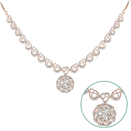 Intricate Geometric Diamond Necklace-EF IF VVS-18kt Rose Gold
