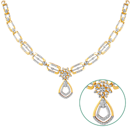 Glowing Geometric Diamond Necklace-EF IF VVS-18kt Rose Gold