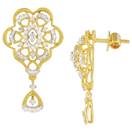 Fabulous Conical Drops Diamond Earrings-EF IF VVS-18kt Rose Gold