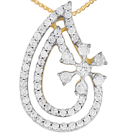 Splendid Mini Floral Diamond Necklace-EF IF VVS-18kt Rose Gold