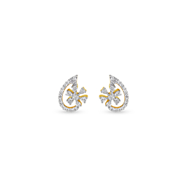 Marvellous Floral Diamond Earrings-EF IF VVS-18kt Rose Gold