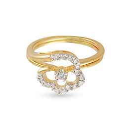 Glimmering Semi Floral Diamond Ring-EF IF VVS-18kt Rose Gold-7