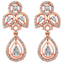 Dazzling Pear Drop Diamond Earrings-EF IF VVS-18kt Rose Gold