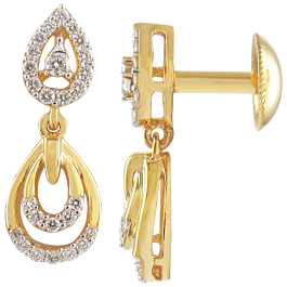 Delicate Pear Drop Diamond Earrings-EF IF VVS-18kt Rose Gold