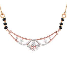 Fancy Semi Floral Diamond Pendants-EF IF VVS-18kt Rose Gold