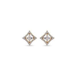Stunning Rhombic Diamond Earrings-EF IF VVS-18kt Rose Gold