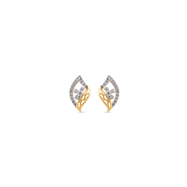 Eye Catchy Semi Floral Diamond Earrings-EF IF VVS-18kt White Gold
