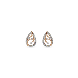 Stellar Pear Drop Pattern Diamond Earrings-EF IF VVS-18kt Rose Gold