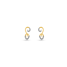 Pretty Leaf Diamond Earrings-EF IF VVS-18kt Yellow Gold