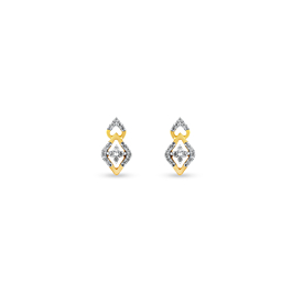 Alluring Geometric Diamond Earrings-EF IF VVS-18kt Rose Gold