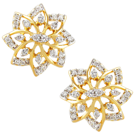 Adorable Blooming Floral Diamond Earrings