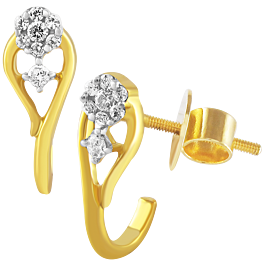 Dainty Floral Diamond Earrings-EF IF VVS-18kt Rose Gold