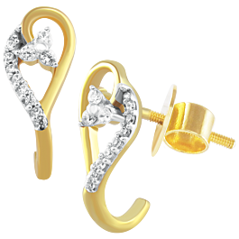 Dainty Sleek Heart Diamond Earrings-EF IF VVS-18kt Rose Gold