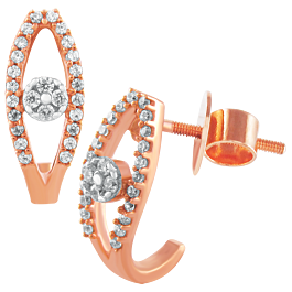 Vibrant Single Stone Diamond Earrings-EF IF VVS-18kt Rose Gold