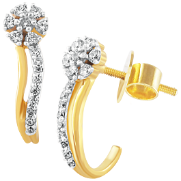 Opulent Floral Diamond Earrings-EF IF VVS-18kt Rose Gold