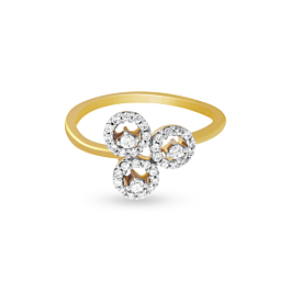 Opulent Tri Circular Diamond Rings-EF IF VVS-18kt Rose Gold-7
