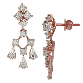 Stunning Chandelier Diamond Earrings-EF IF VVS-18kt Rose Gold