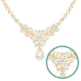 Showstopper Trending Floral Diamond Necklaces-EF IF VVS-18kt Rose Gold