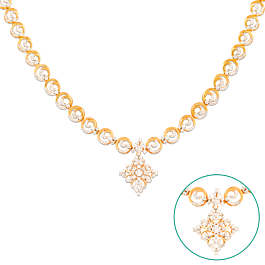 Enticing Spherical Floral Pattern Diamond Necklaces-EF IF VVS-18kt Rose Gold
