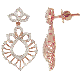 Artistic Pear Shaped Diamond Earrings-EF IF VVS-18kt Rose Gold