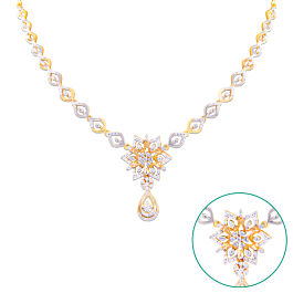 Adorable Sparkly Floral Diamond Necklaces