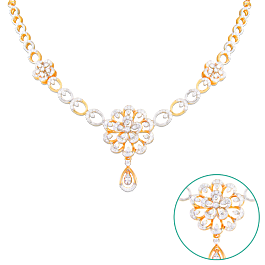 Mesmerizing Double Floral Diamond Necklaces-EF IF VVS-18kt Rose Gold