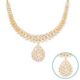 Ravishing Gorgeous Floral Diamond Necklaces-EF IF VVS-18kt Rose Gold