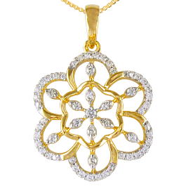 Eclectic Floral Pattern Diamond Pendants