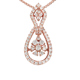 Tremendous Pear Pattern with Floral Embedded Diamond Pendants-EF IF VVS-18kt Rose Gold