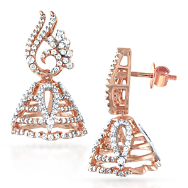Captivating Floral Pattern Diamond Earrings-EF IF VVS-18kt Rose Gold