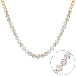 Gorgeous Concentric Studded Diamond Necklaces-EF IF VVS-18kt Yellow Gold