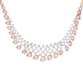 Adorned Scintillating Diamond Necklaces-EF IF VVS-18kt Rose Gold