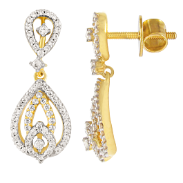 Beautiful Pear Drop Diamond Earrings-EF IF VVS-18kt Rose Gold