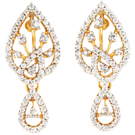 Sophisticated Floral Pear Shaped Diamond Earrings-GH SI-18kt Rose Gold