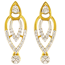 Sparkling Double Pear Diamond Earrings-EF IF VVS-18kt Rose Gold