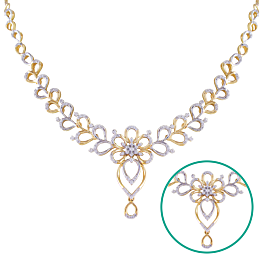 Modern Mesmerizing Floral Diamond Necklaces-EF IF VVS-18kt Rose Gold