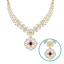 Show Stopper Floral Diamond Necklaces-EF IF VVS-22kt Rose Gold